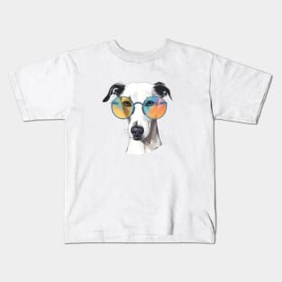 Whippet Wearing Sunglasses Kids T-Shirt